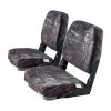 VEVOR Boat Seat, Low Backrest, Folding Fishing Boat Seat with Thickened Sponge Cushion & PU Polyester Fabric, Strong PP Frame