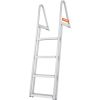 VEVOR Dock Ladder, Removable 4 Steps, 350 lbs Load Capacity, Aluminum Alloy Pontoon Boat Ladder with 4'' Wide Step & Nonslip Mat