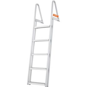 VEVOR Removable Dock Ladder 5 Steps, 350 lbs Load Capacity, Pontoon Boat Ladder with 4'' Wide Step & Nonslip Design for Ship/Lake/Pool/Marine Boarding