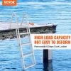VEVOR Dock Ladder, Removable 4 Steps, 350 lbs Load Capacity, Aluminum Alloy Pontoon Boat Ladder with 4'' Wide Step & Nonslip Mat