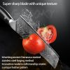 7 Inch Nakiri Knife, Damascus Steel With Feather Pattern Blade, Full Tang G10 Handle, Japanese Professional Vegetable Knife