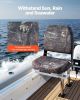 VEVOR Boat Seat, Low Backrest, Folding Fishing Boat Seat with Thickened Sponge Cushion & PU Polyester Fabric, Strong PP Frame