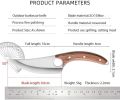 Meat Cleaver,Cleaver Knife, Handmade Knife Fulltang Stainless Steel Meat Cleaver Finger Buckle Knife With Wooden Handle Portable Outdoor Kitchen Tool