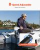 VEVOR Electric Trolling Motor, Transom Mounted Outboard Boat Motors 24V 86lbs Thrust, 8-Speed Electric Boat Engine w/ Battery Indicator, for Kayaks