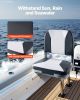VEVOR Boat Seat, Low Backrest, Folding Fishing Boat Seat with Thickened Sponge Cushion & Waterproof PVC Leather, Aluminum Alloy Hinges