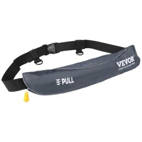 VEVOR Manual Inflatable Belt Pack for Adults, 105N Buoyancy, Over 80 Pounds and Up to 59 in Waist Adjustable (Color: Light Gray)