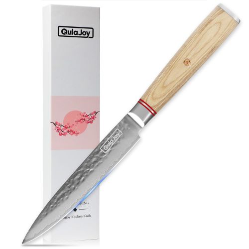 Qulajoy Nakiri Knife 6.9 Inch, Professional Vegetable Knife Japanese Kitchen Knives 67-Layers Damascus Chef Knife
